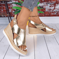 Chique Wedge Espadrilles with Buckle Ankle Fastening