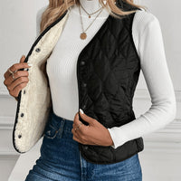 Black Reversible Quilted Gilet with Sherpa Lining