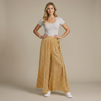 Boho High Waist Wide Leg Palazzo Pants with Tie Waist