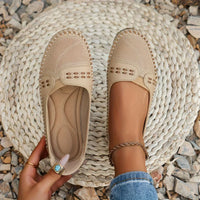 Comfortable Slip On Loafer Flats with Cutout Detail