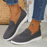 Comfortable Slip On Sneakers with Knit Upper and White Sole