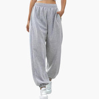 Cosy Baggy Sweatpants with Elasticated Waist and Cuffed Hem