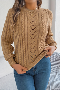 Cosy Crew Neck Cable Knit Sweater