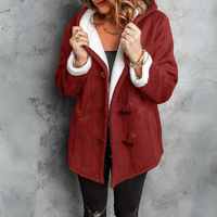 Cosy Hooded Sherpa Lined Jacket with Toggle Closure