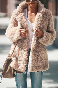 Cosy Oversized Teddy Coat with Wide Lapels