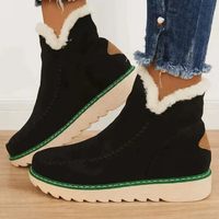 Cosy Suede Ankle Boots with Sherpa Lining and Platform Sole