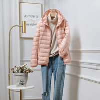 Cropped Hooded Lightweight Puffer Jacket