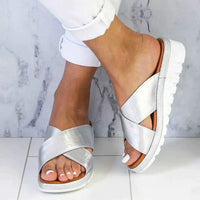 Elegant Platform Sandals with Cross Strap and Wedge Sole
