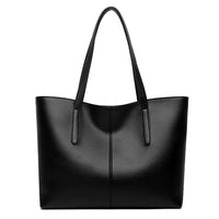 Large Leather Tote Bag with Double Shoulder Straps