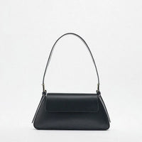 Leather Baguette Shoulder Bag with Knotted Strap Detail