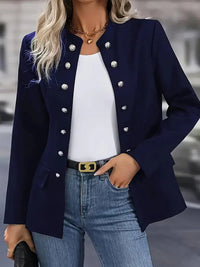 Classis Blazer with Silver Buttons and Open Front