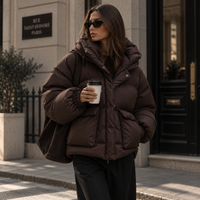 Oversized Hooded Puffer Jacket with High Collar
