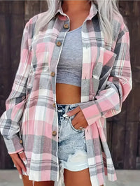 Oversized Plaid Flannel Shacket with Chest Pockets