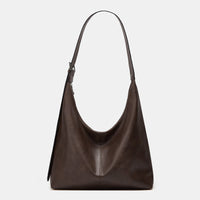 Pebbled Leather Hobo Shoulder Bag in Relaxed Crescent Shape