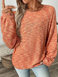 Relaxed Waffle Knit Sweater with Puff Sleeves