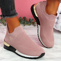 Slip On Sneakers with Gold Heel Detail and Wide Fit