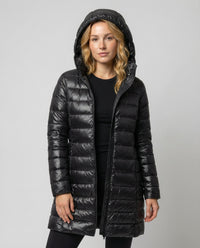 Warm Hooded Long Lightweight Puffer Jacket