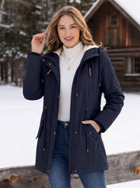 Warm Hooded Parka with Sherpa Lining and Drawstring Waist