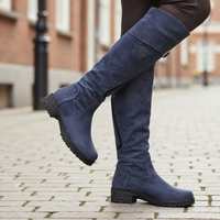 Waterproof Knee High Boots with Adjustable Buckle Strap