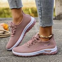 Lightweight Lace-Up Walking Sneakers with Wide Fit Sole