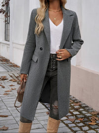 Tailored Long Wool Coat with Satin Lining