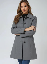 Timeless A-Line Wool Coat with Satin Lining